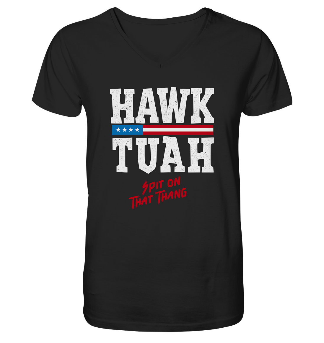 Hawk Tuah White  - Mens Organic V-Neck Shirt