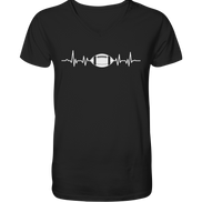 Football Heartbeat - Mens Organic V-Neck Shirt