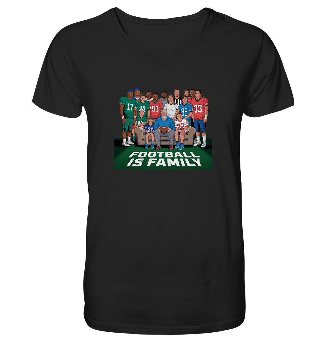 Football is Family - Mens Organic V-Neck Shirt