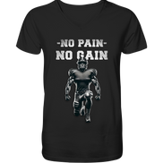 No Pain No Gain Metal  - Mens Organic V-Neck Shirt