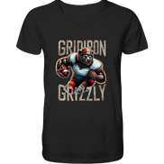 Gridiron Grizzly - Mens Organic V-Neck Shirt