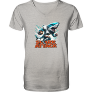 Shark Attack - Mens Organic V-Neck Shirt
