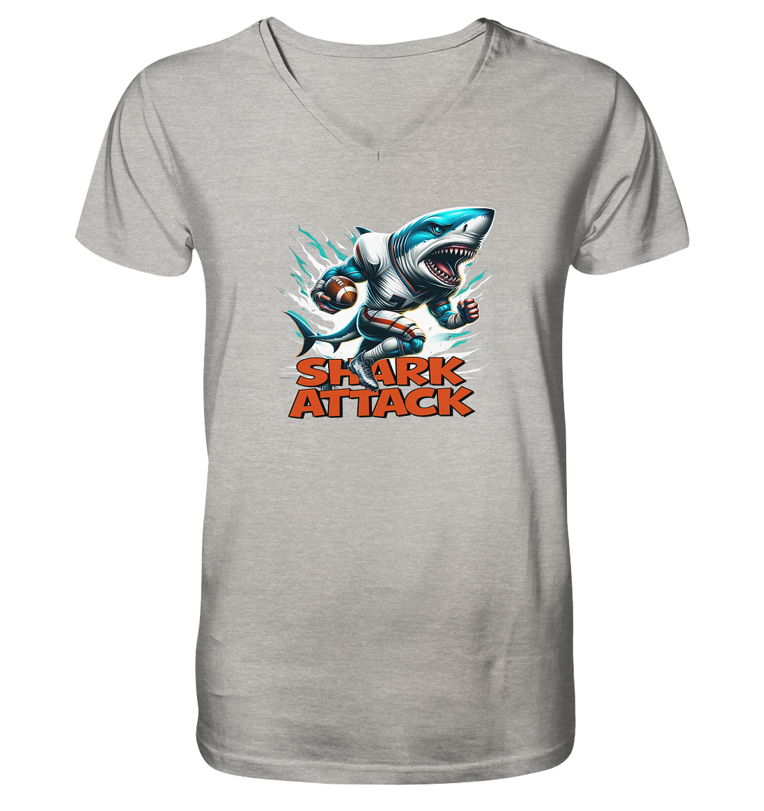 Shark Attack - Mens Organic V-Neck Shirt