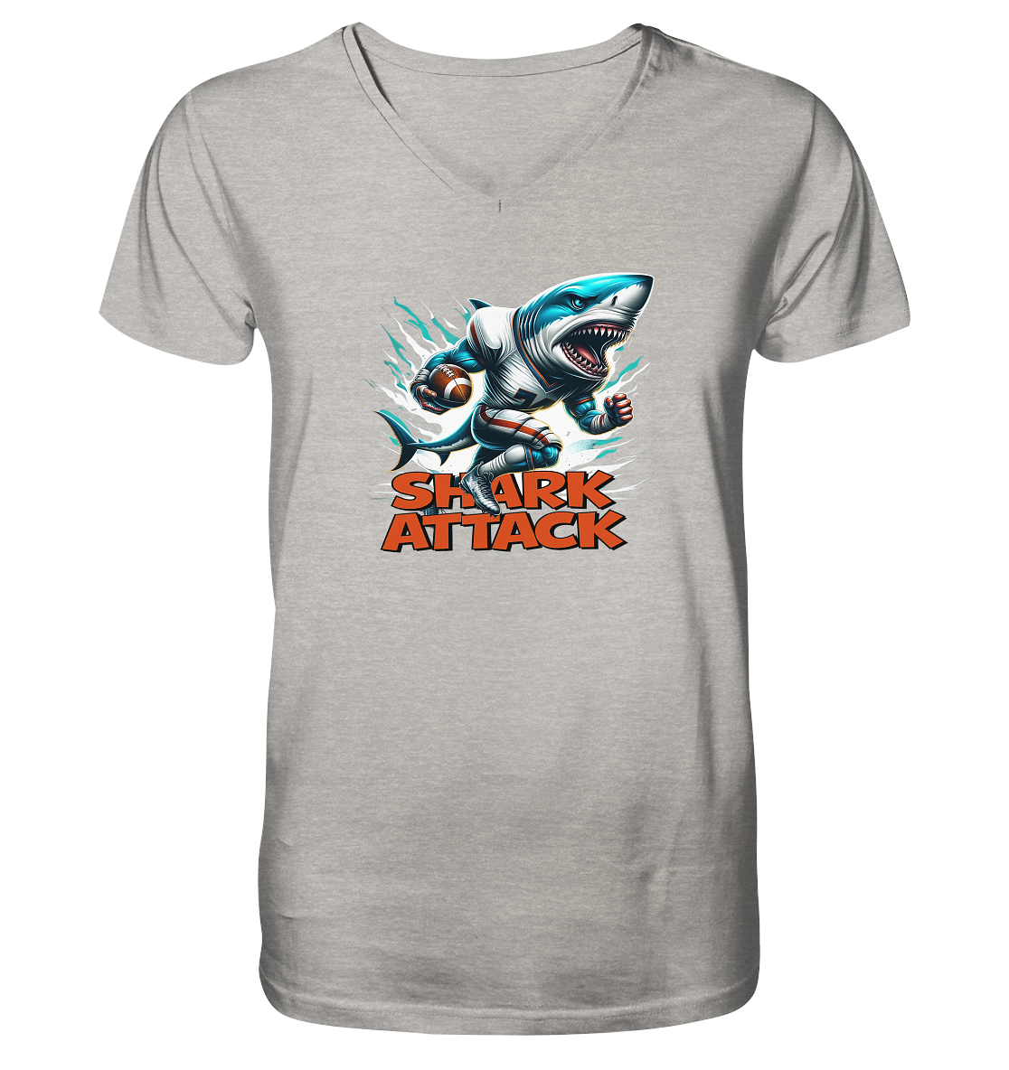 Shark Attack - Mens Organic V-Neck Shirt