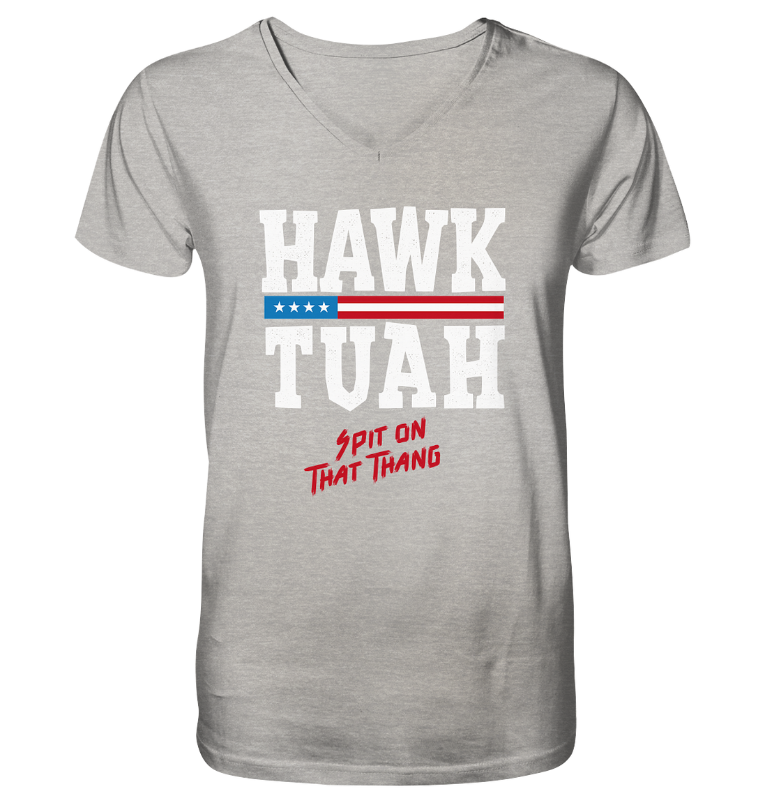 Hawk Tuah White  - Mens Organic V-Neck Shirt