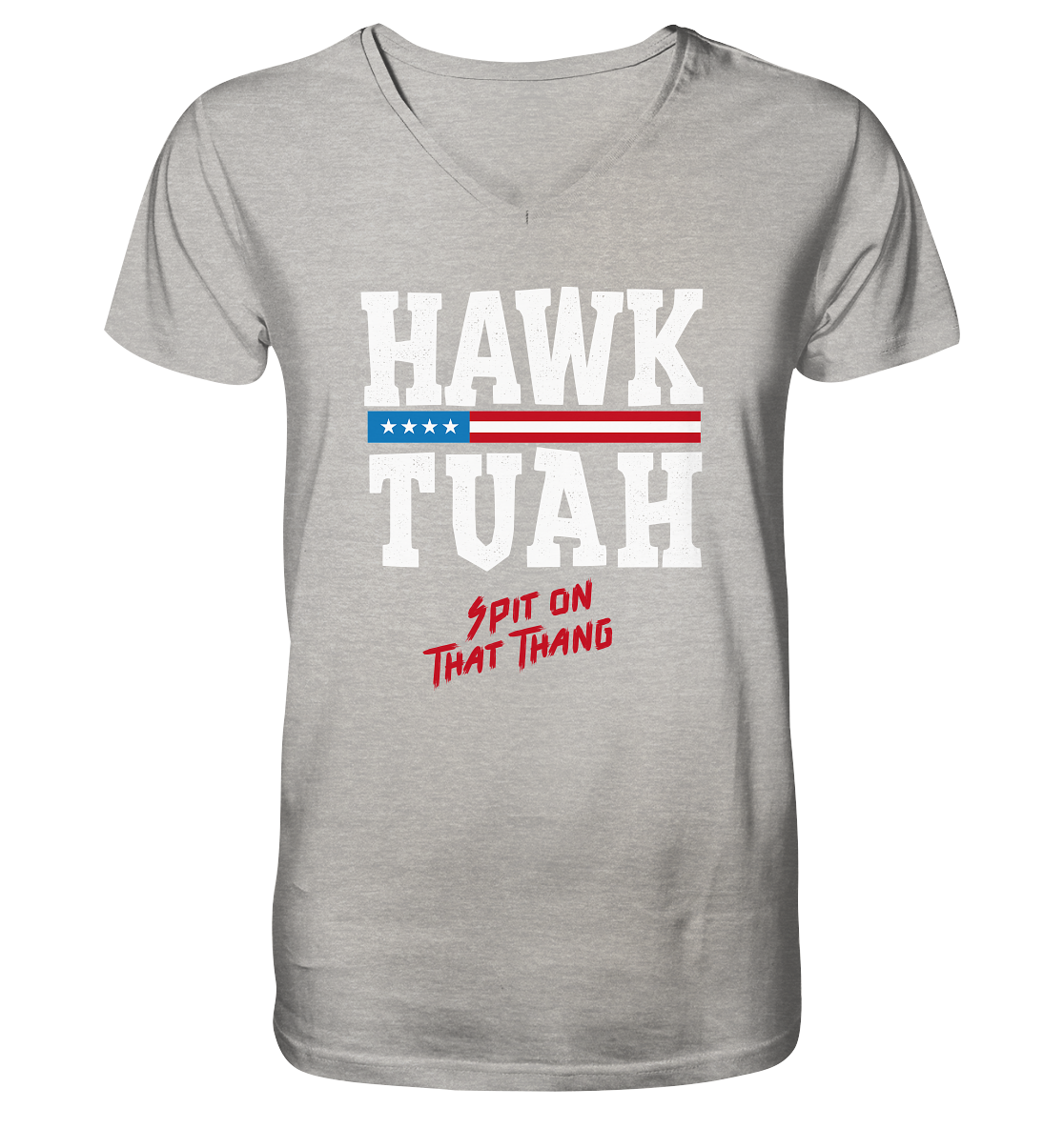 Hawk Tuah White  - Mens Organic V-Neck Shirt