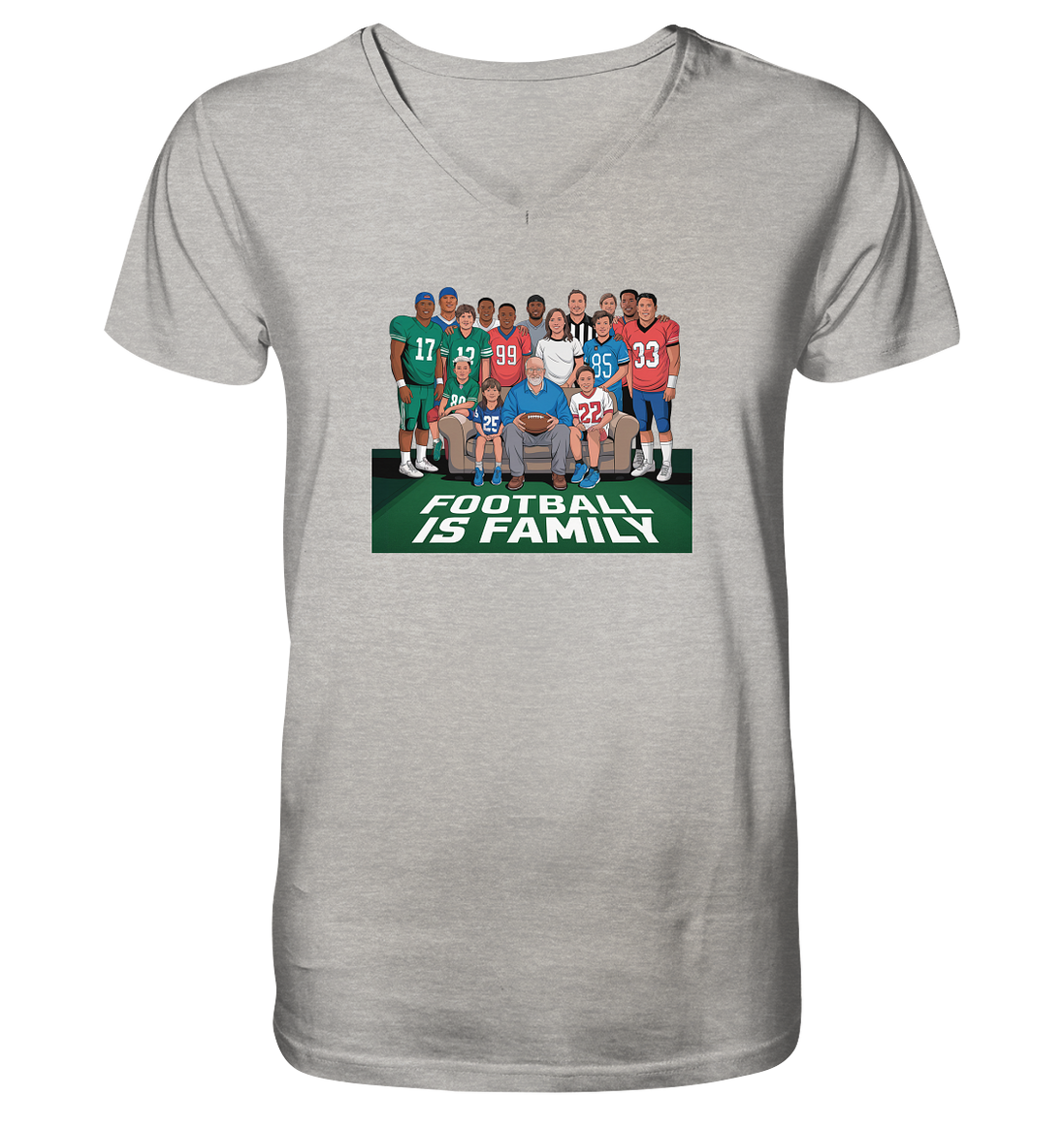 Football is Family - Mens Organic V-Neck Shirt