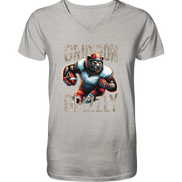 Gridiron Grizzly - Mens Organic V-Neck Shirt