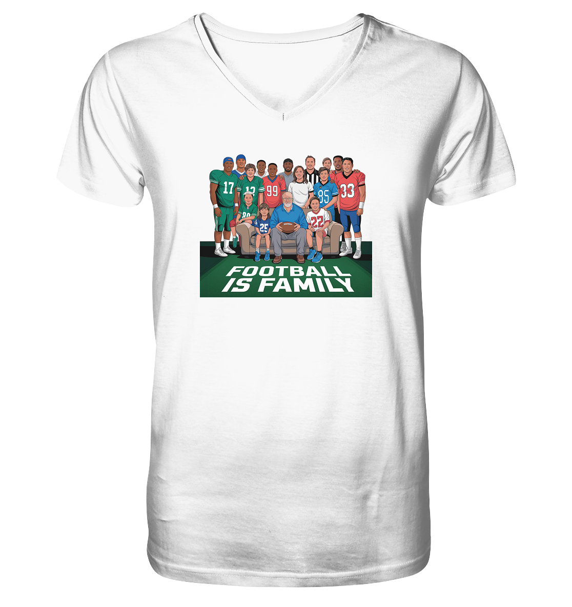 Football is Family - Mens Organic V-Neck Shirt