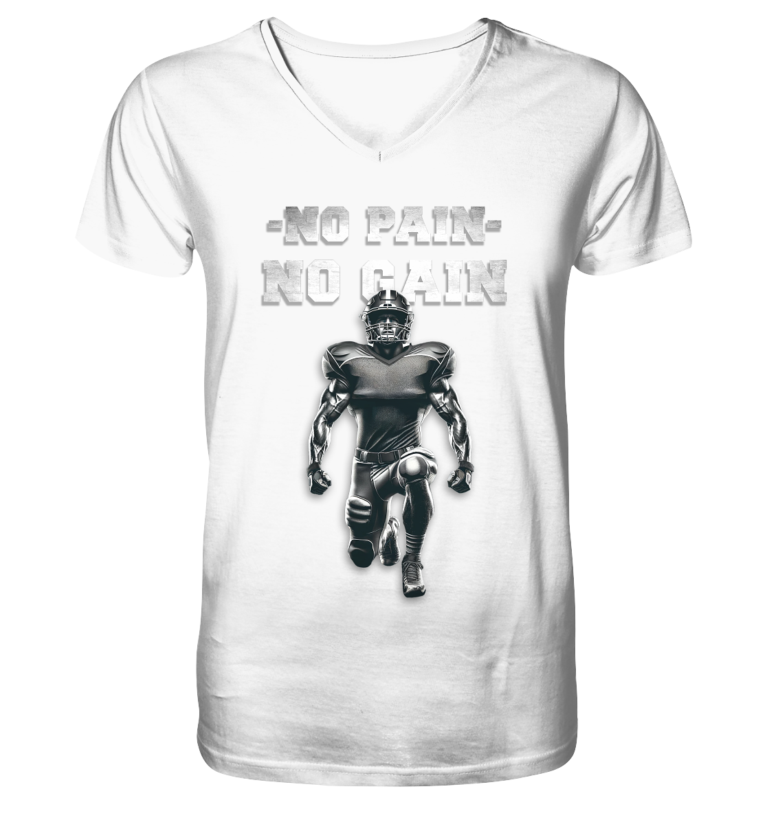 No Pain No Gain Metal  - Mens Organic V-Neck Shirt