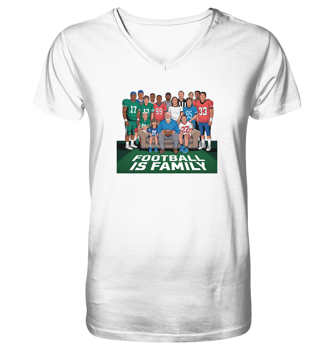 Football is Family - Mens Organic V-Neck Shirt
