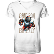 Gridiron Grizzly - Mens Organic V-Neck Shirt