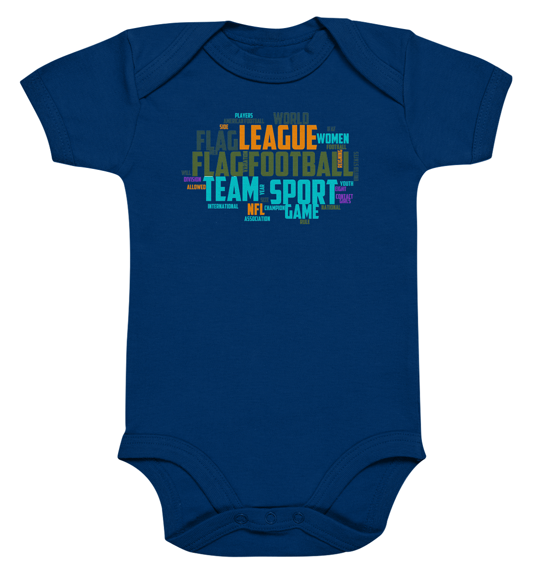 Flag Football Word Bubble - Organic Baby Bodysuite