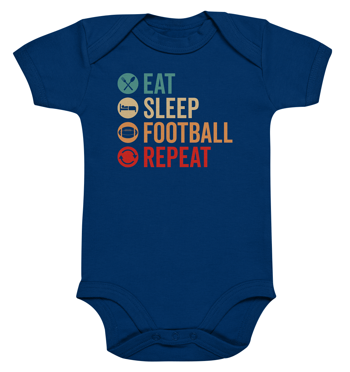 Eat Sleep Football Repeat - Organic Baby Bodysuite
