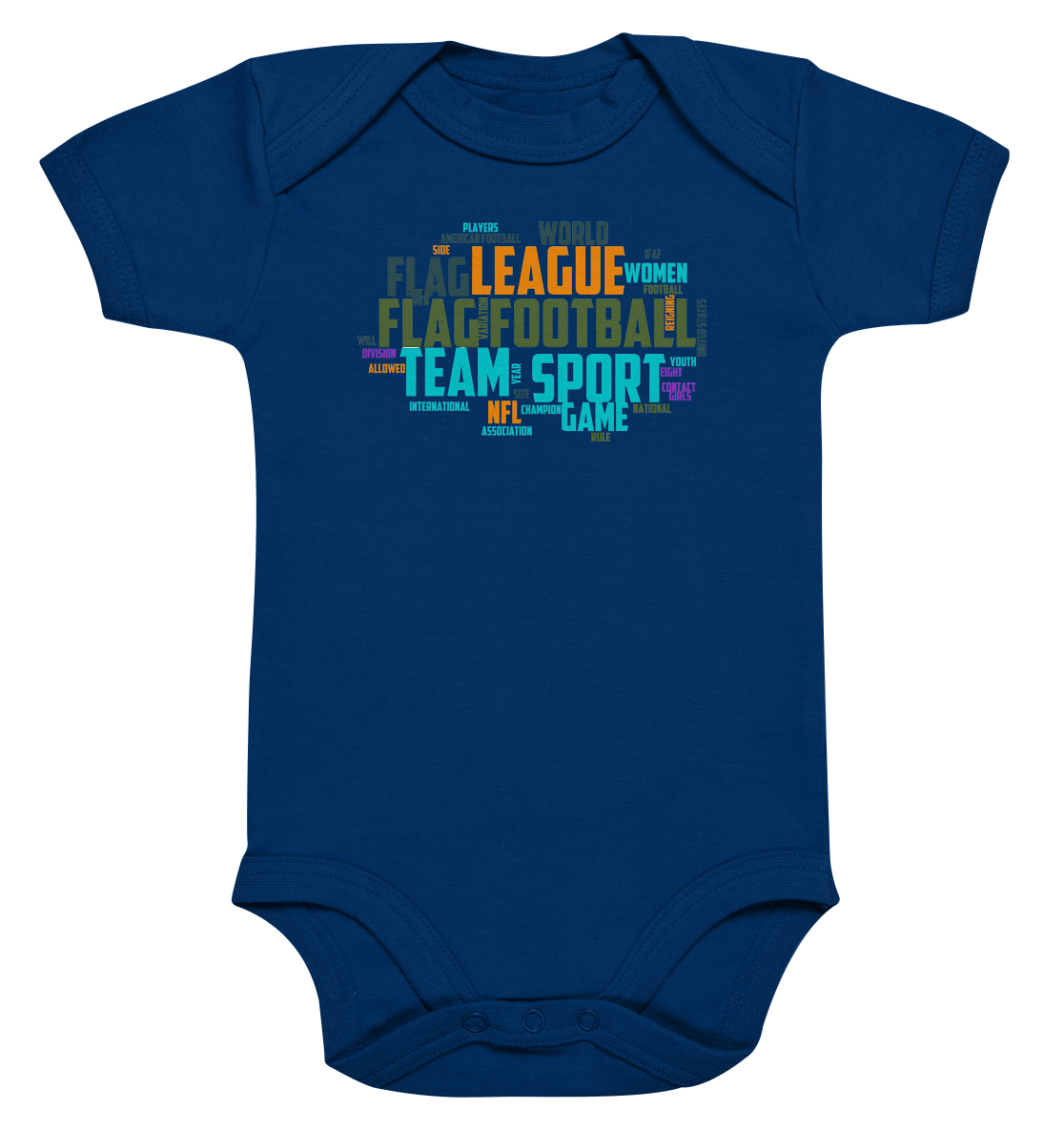Flag Football Word Bubble - Organic Baby Bodysuite