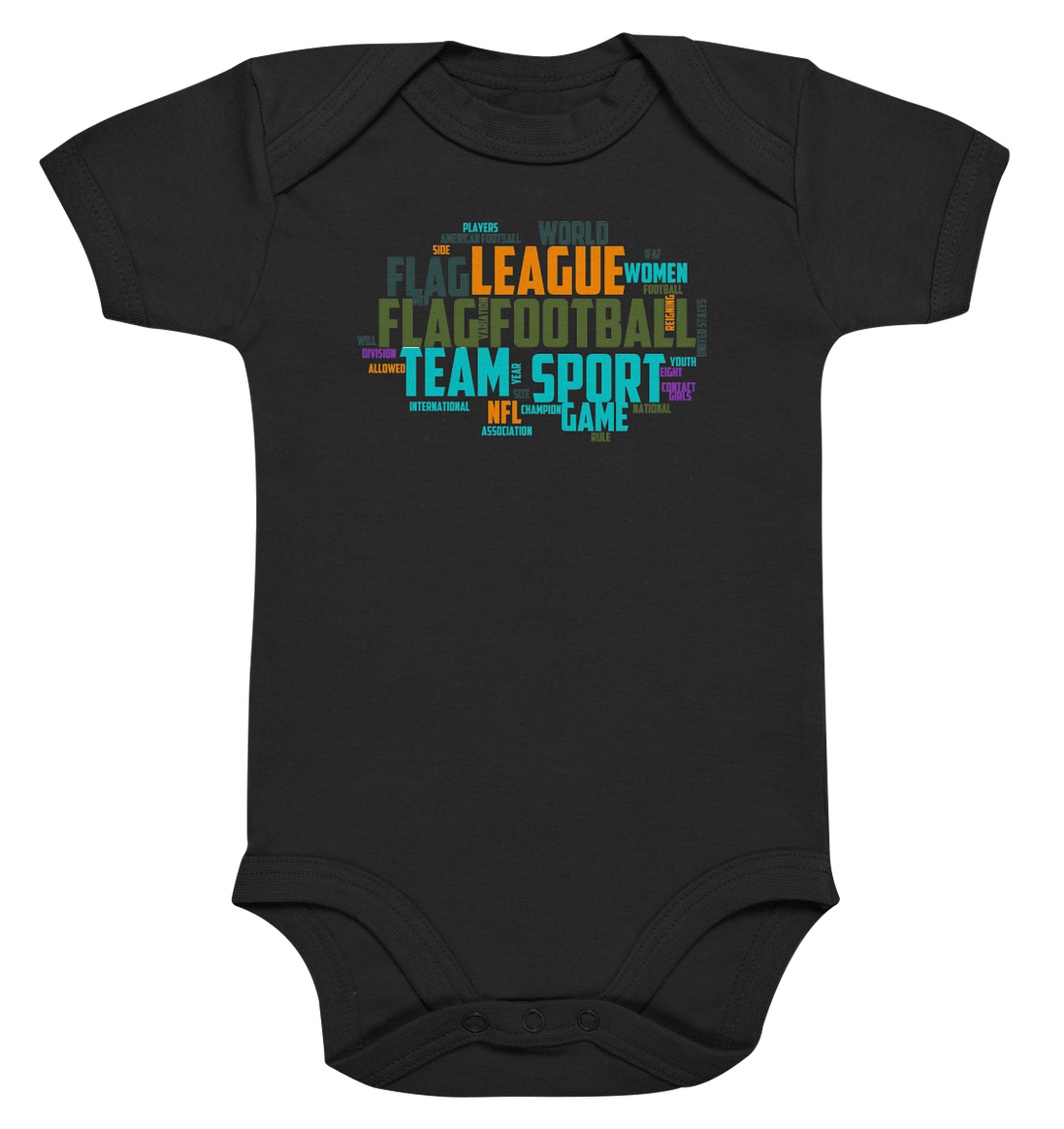Flag Football Word Bubble - Organic Baby Bodysuite