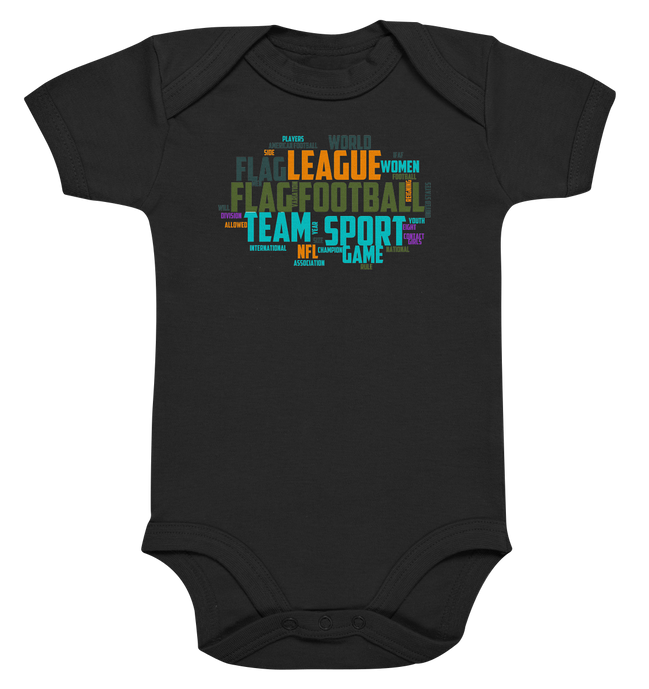 Flag Football Word Bubble - Organic Baby Bodysuite