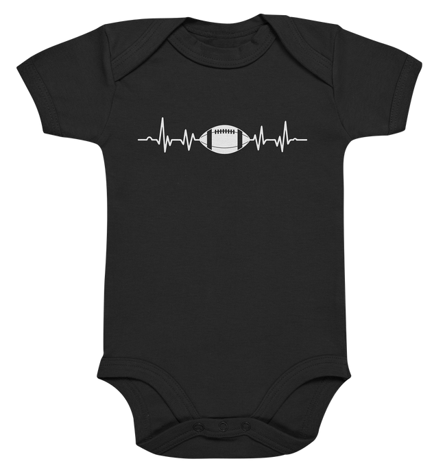 Football Heartbeat - Organic Baby Bodysuite