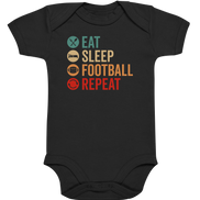 Eat Sleep Football Repeat - Organic Baby Bodysuite