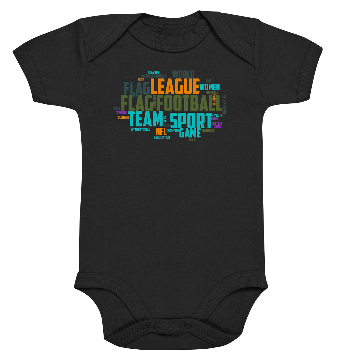 Flag Football Word Bubble - Organic Baby Bodysuite