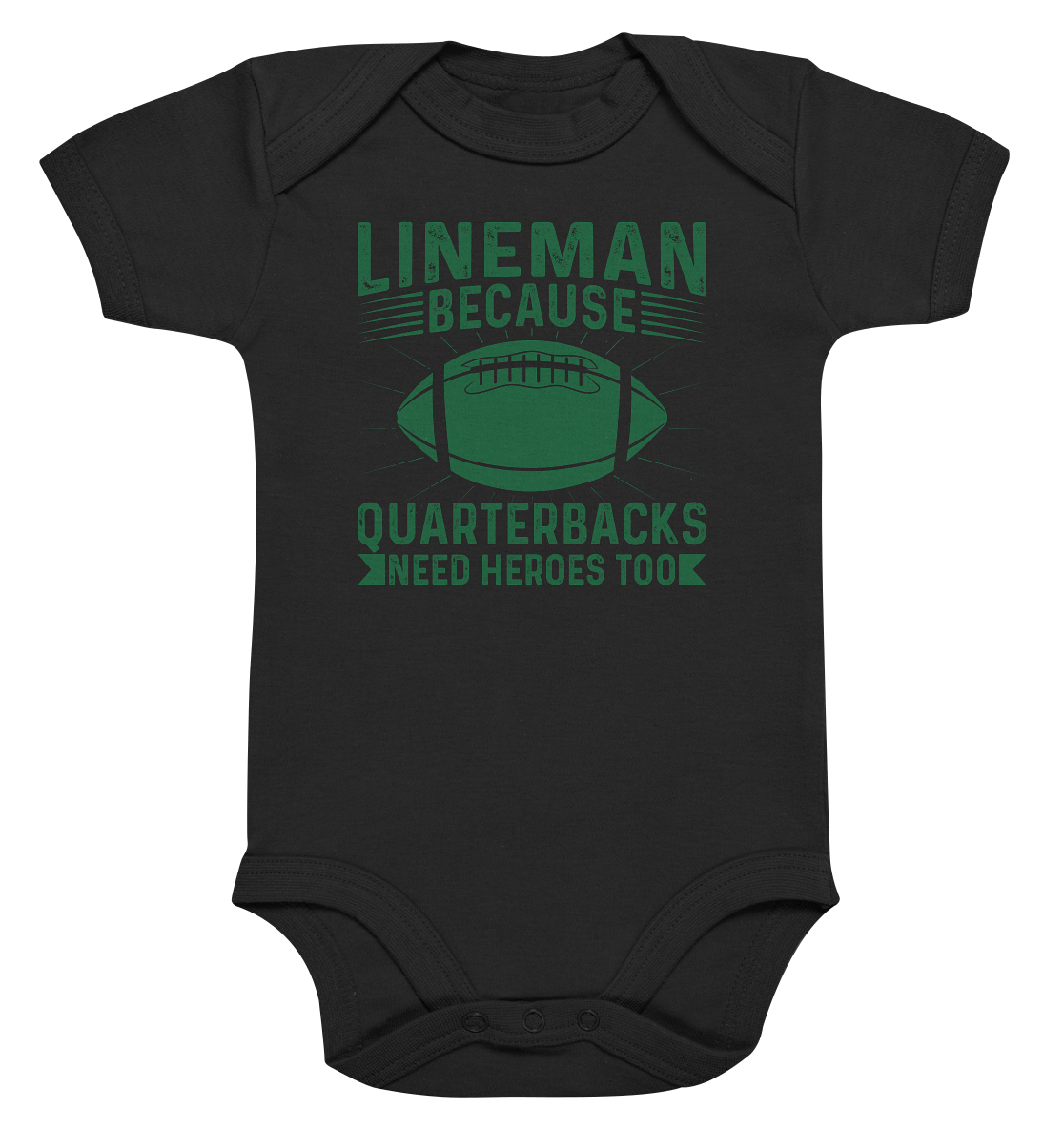 Lineman Heroes Green - Organic Baby Bodysuite