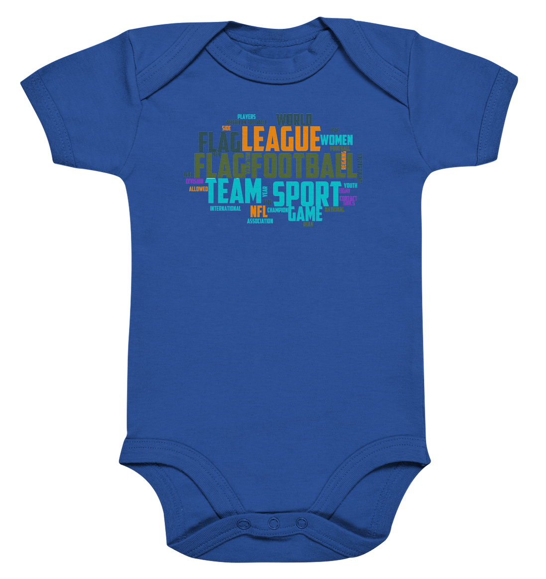 Flag Football Word Bubble - Organic Baby Bodysuite