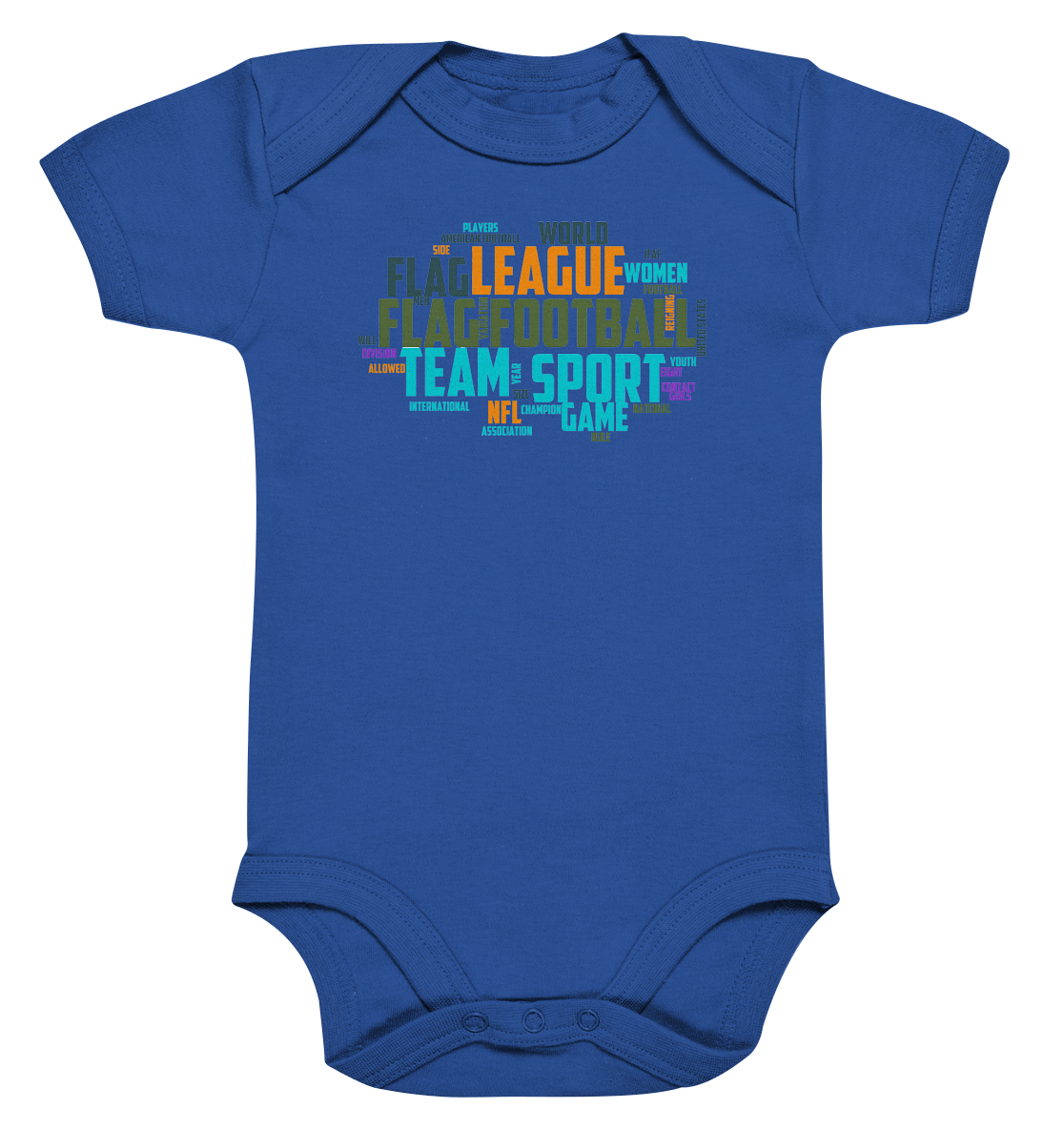 Flag Football Word Bubble - Organic Baby Bodysuite