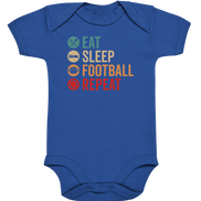 Eat Sleep Football Repeat - Organic Baby Bodysuite