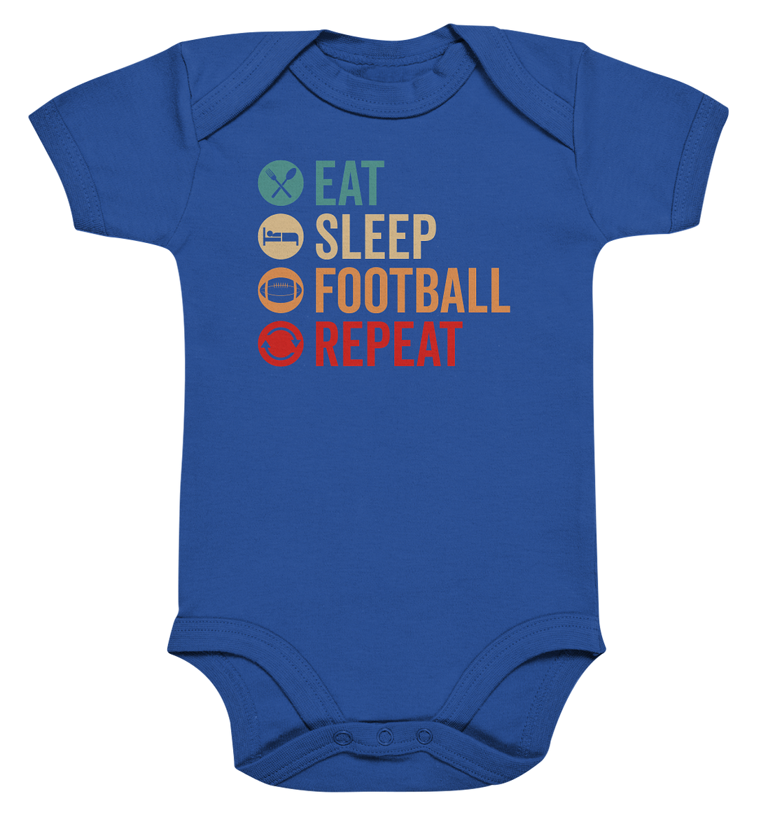Eat Sleep Football Repeat - Organic Baby Bodysuite