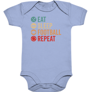 Eat Sleep Football Repeat - Organic Baby Bodysuite