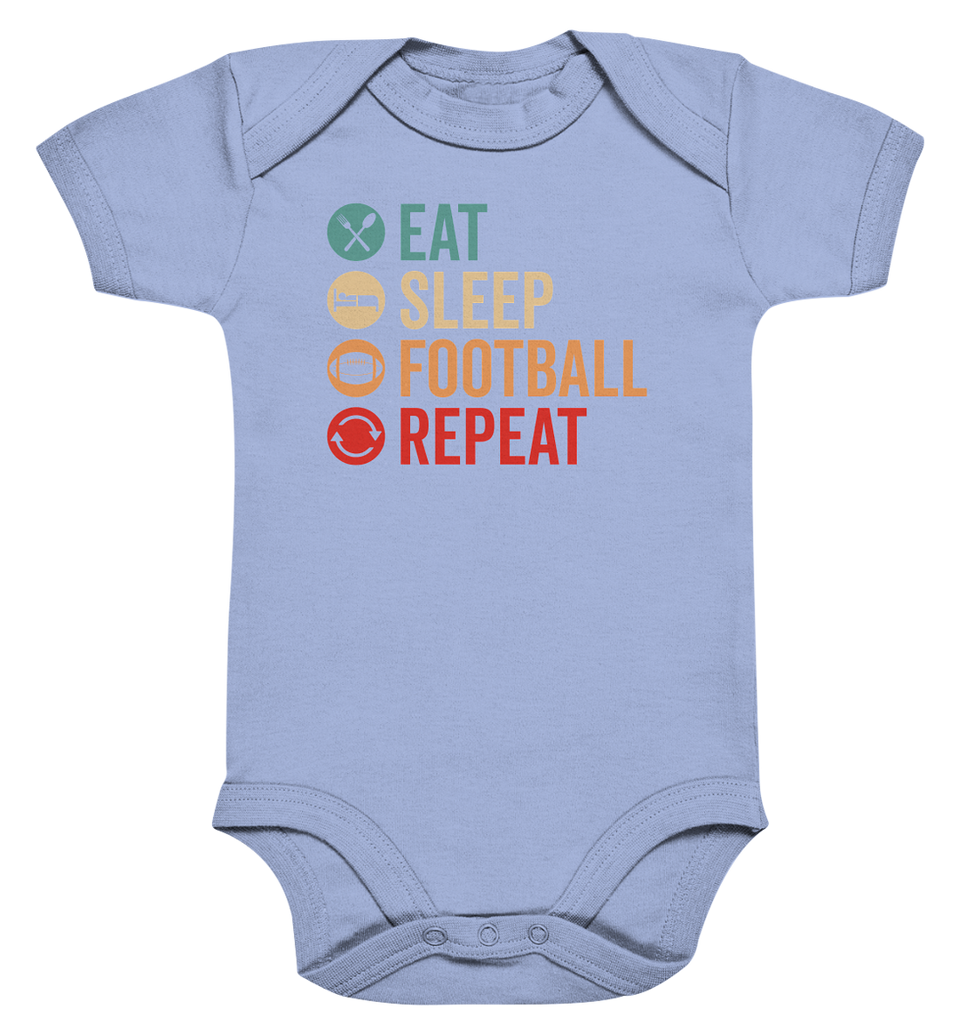 Eat Sleep Football Repeat - Organic Baby Bodysuite