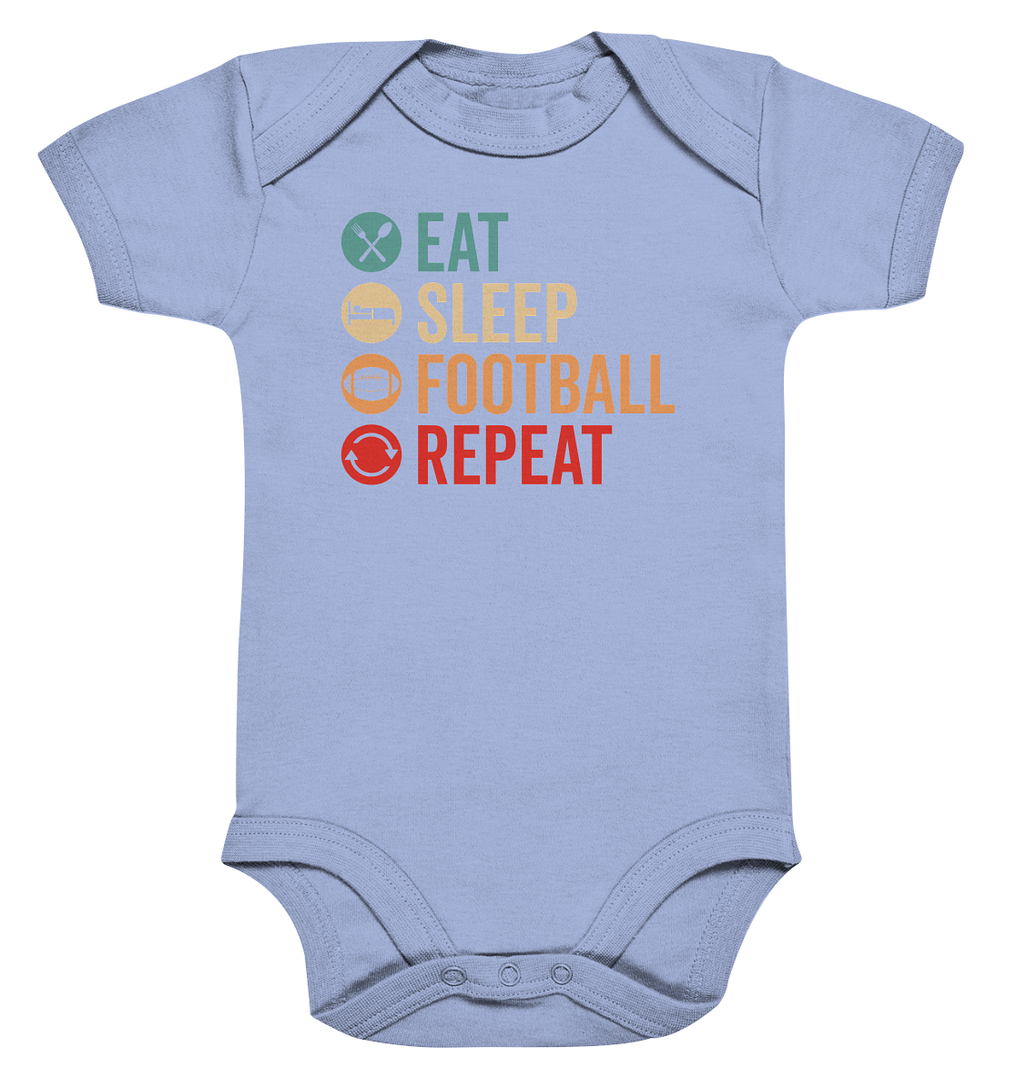 Eat Sleep Football Repeat - Organic Baby Bodysuite
