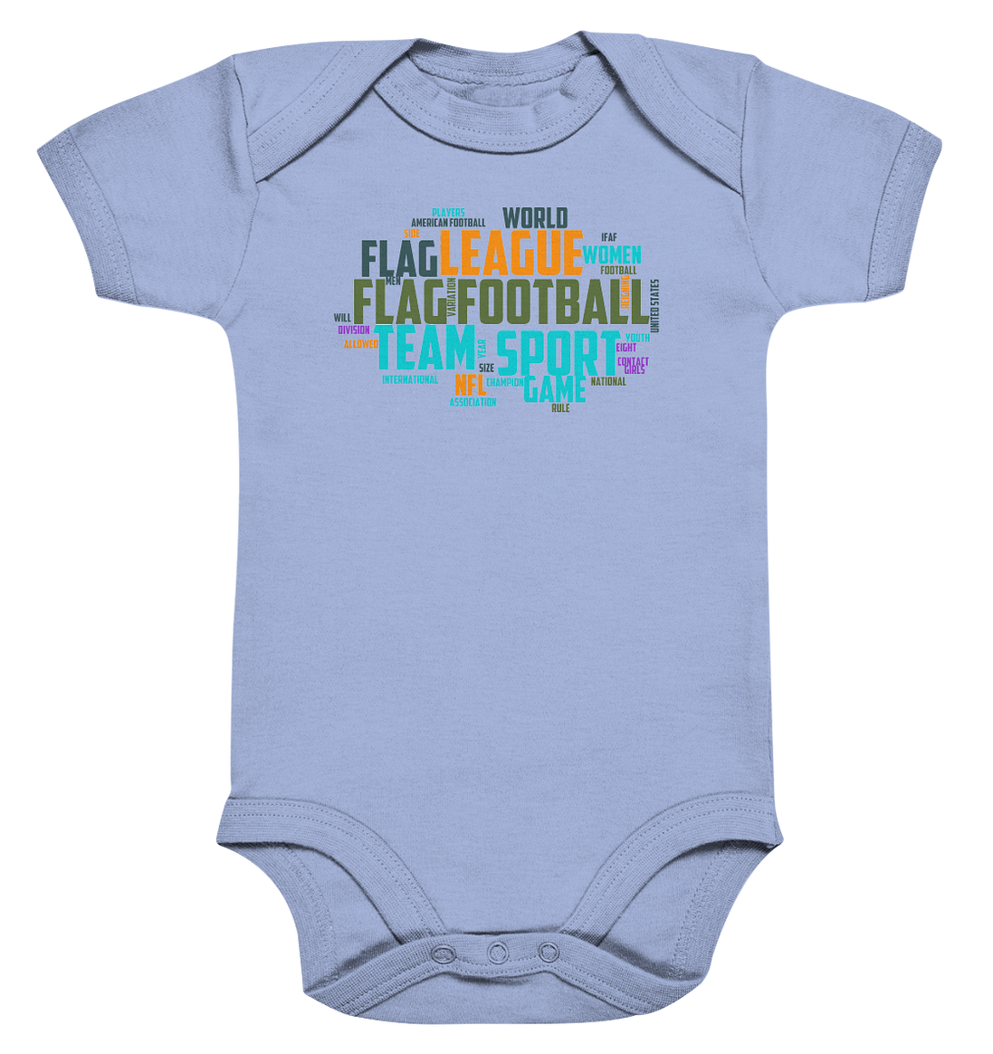 Flag Football Word Bubble - Organic Baby Bodysuite