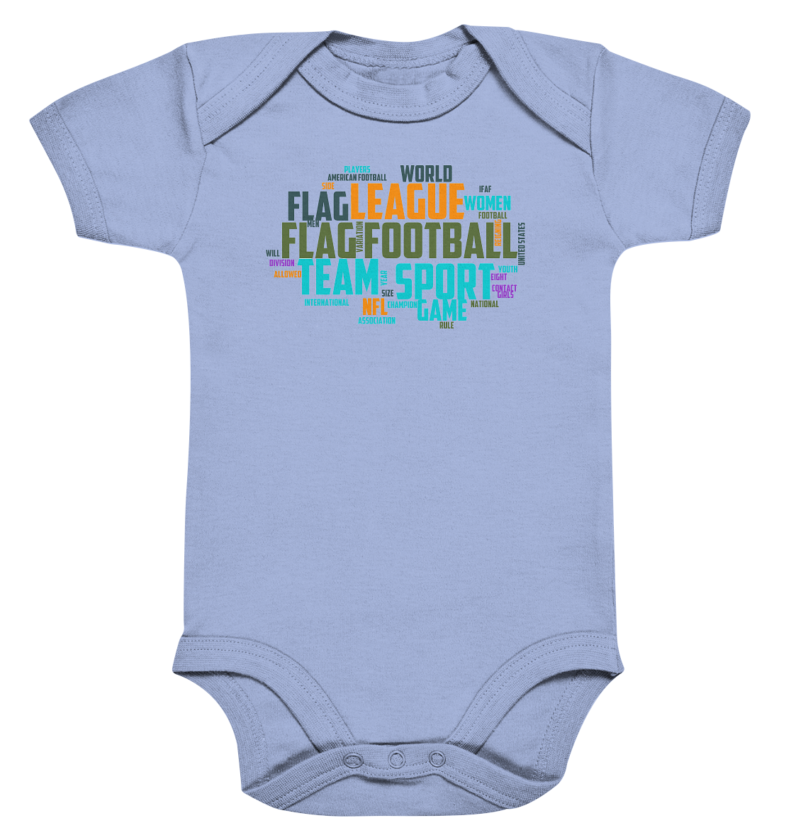 Flag Football Word Bubble - Organic Baby Bodysuite