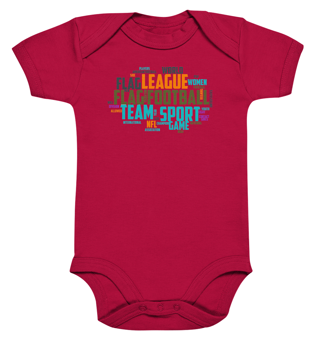 Flag Football Word Bubble - Organic Baby Bodysuite