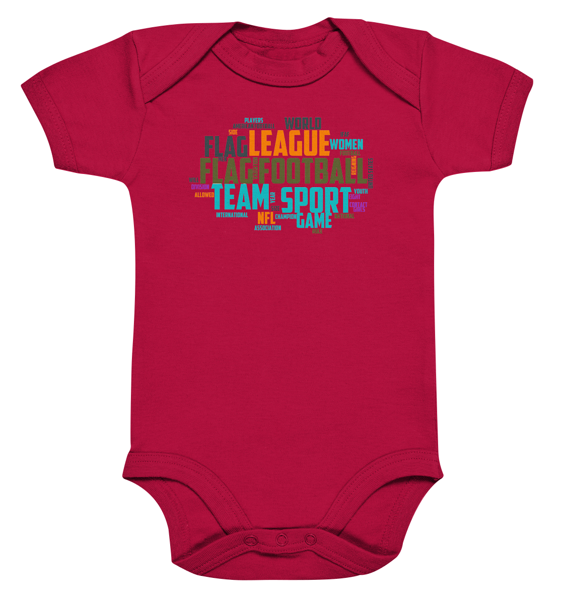 Flag Football Word Bubble - Organic Baby Bodysuite