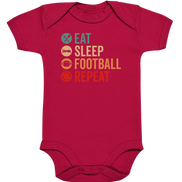 Eat Sleep Football Repeat - Organic Baby Bodysuite