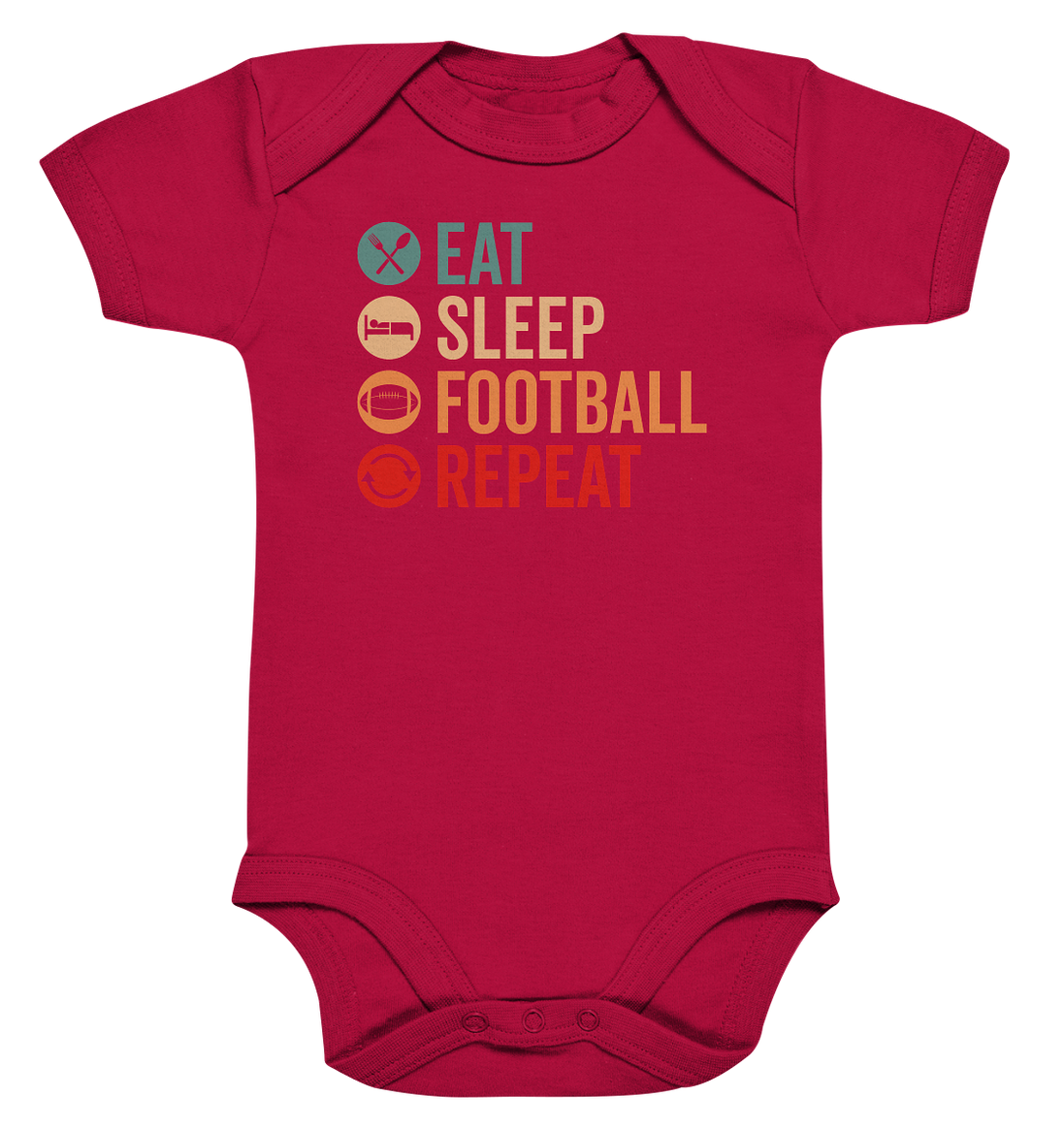 Eat Sleep Football Repeat - Organic Baby Bodysuite