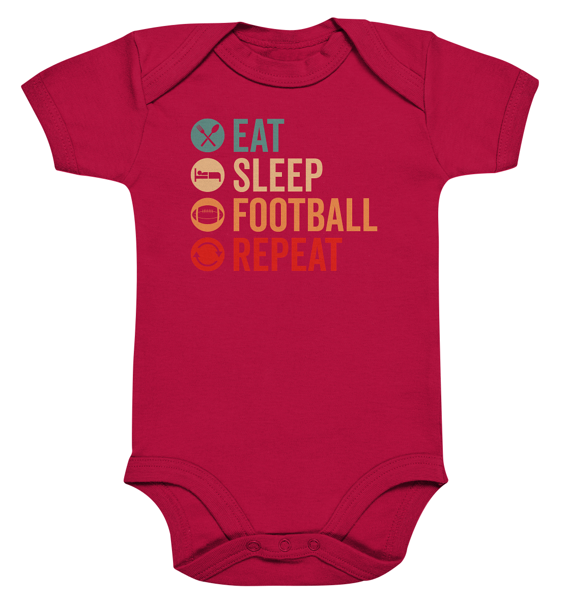 Eat Sleep Football Repeat - Organic Baby Bodysuite