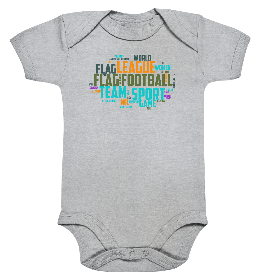 Flag Football Word Bubble - Organic Baby Bodysuite