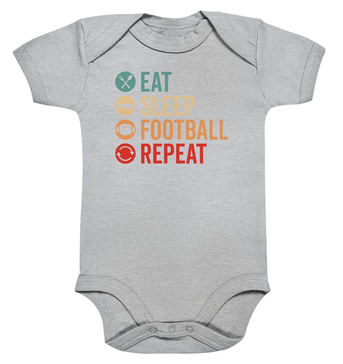 Eat Sleep Football Repeat - Organic Baby Bodysuite