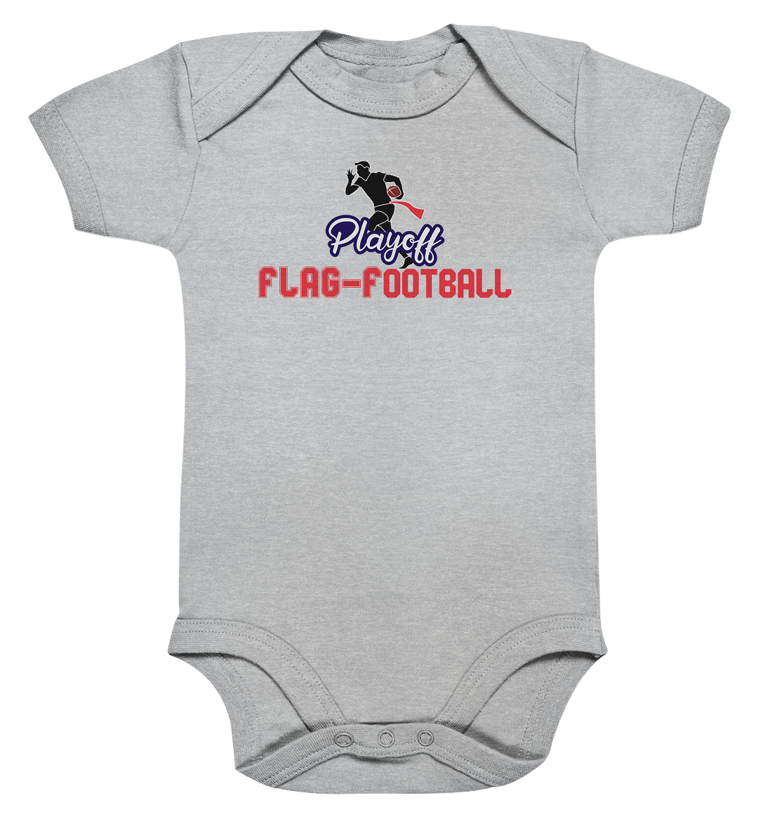 Playoff Flag Football  Men red - Organic Baby Bodysuite
