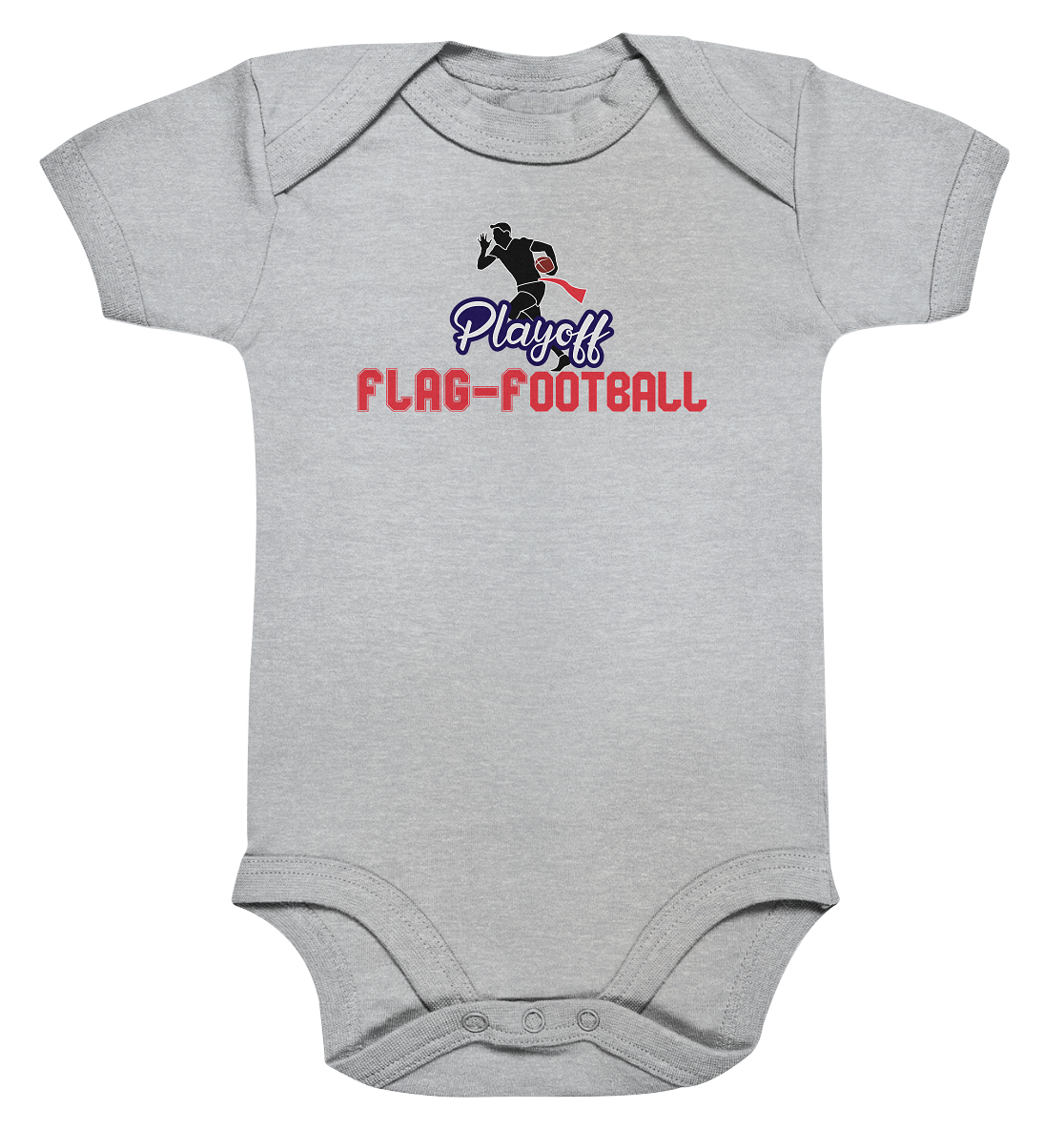 Playoff Flag Football  Men red - Organic Baby Bodysuite