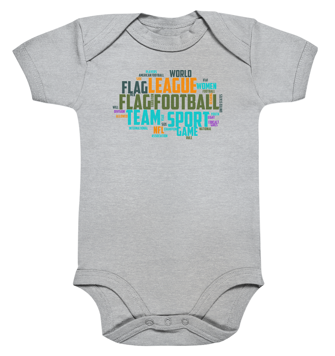 Flag Football Word Bubble - Organic Baby Bodysuite