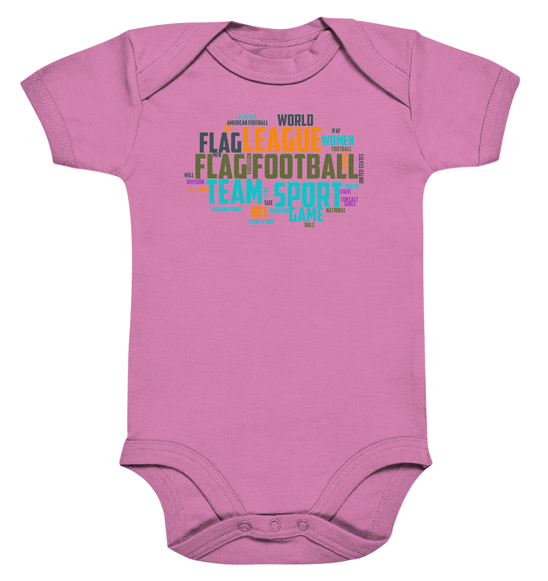 Flag Football Word Bubble - Organic Baby Bodysuite