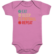 Eat Sleep Football Repeat - Organic Baby Bodysuite