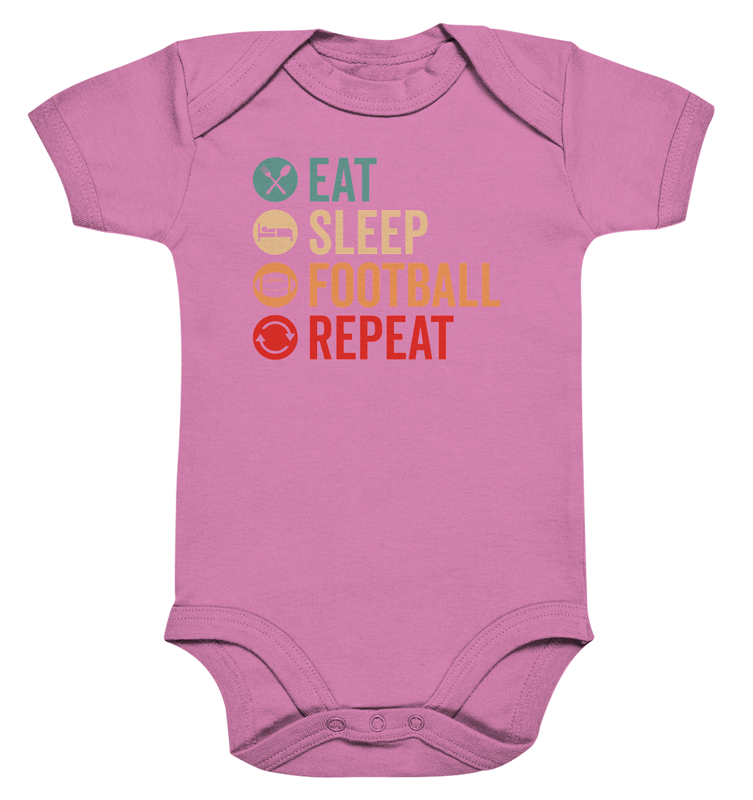 Eat Sleep Football Repeat - Organic Baby Bodysuite