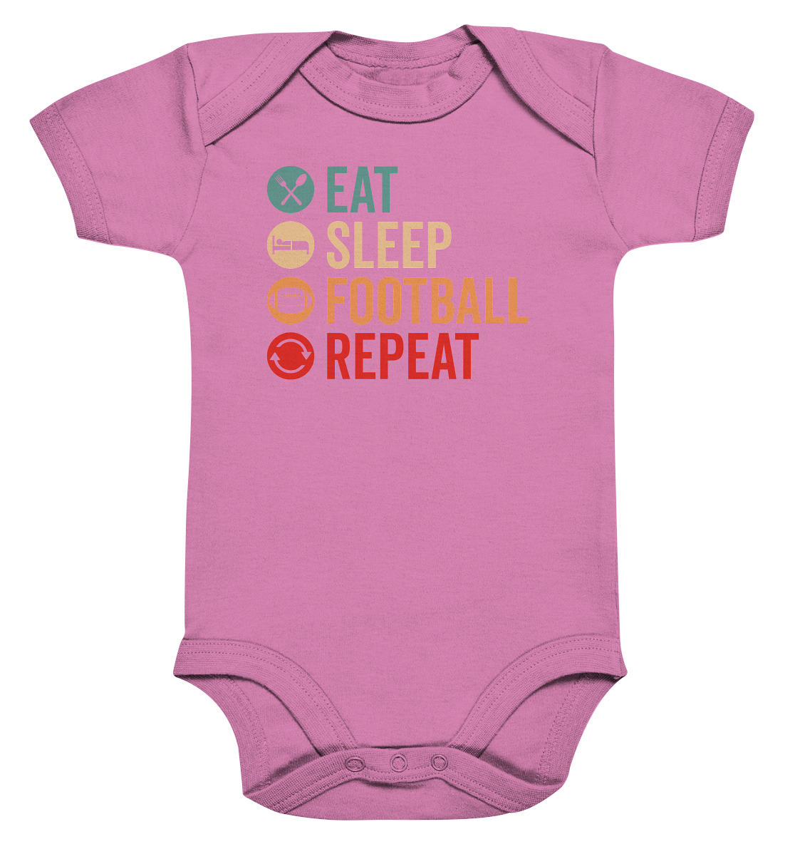 Eat Sleep Football Repeat - Organic Baby Bodysuite