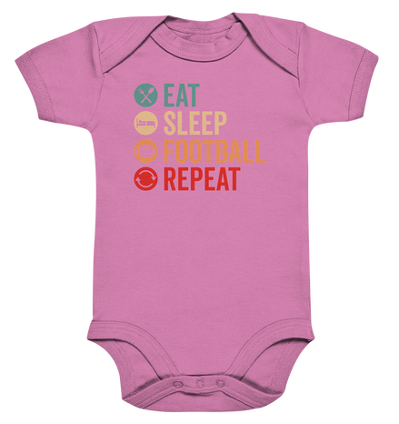 Eat Sleep Football Repeat - Organic Baby Bodysuite