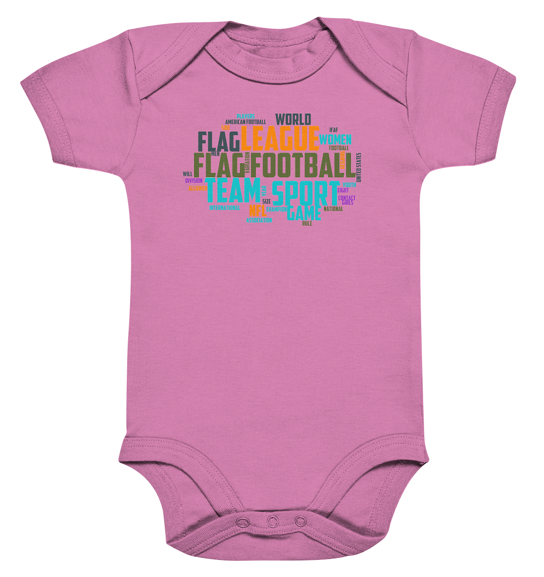 Flag Football Word Bubble - Organic Baby Bodysuite